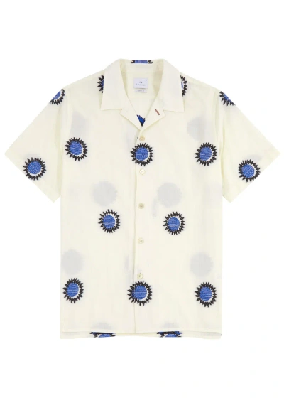 Ps By Paul Smith Embroidered Cotton-blend Shirt In White