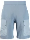 Ps By Paul Smith Embroidered-logo Knee-length Shorts In Blue