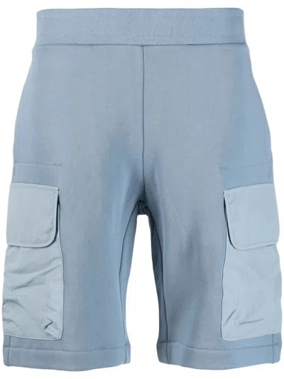 Ps By Paul Smith Embroidered-logo Knee-length Shorts In Blue