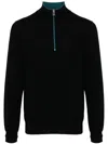Ps By Paul Smith Embroidered Logo Merino Jumper In Black
