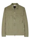 Ps By Paul Smith Khaki Green Coated Slub Cotton Zip Jacket In Green