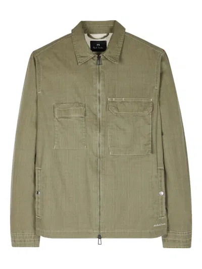 PS BY PAUL SMITH EMBROIDERED-LOGO SHIRT JACKET