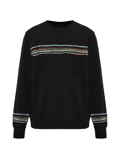Ps By Paul Smith Embroidered Logo-stripe Sweater In Blue