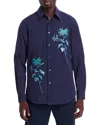 Ps By Paul Smith Embroidered Long Sleeve Button Front Shirt In Navy