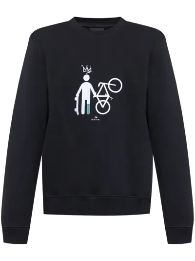 Ps By Paul Smith Embroidered-motif Sweatshirt In Black