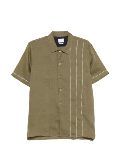 Ps By Paul Smith Embroidered Short-sleeve Shirt In Green