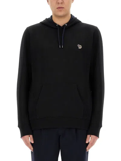 Ps By Paul Smith Ps Paul Smith Hoodie With Zebra Logo Patch In Black