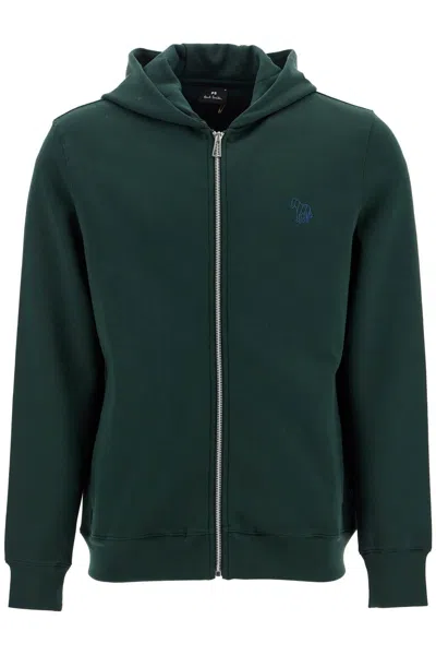 Ps By Paul Smith Felpa Con Zip E Cappuccio In Green