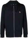 Ps By Paul Smith Zipped Organic Cotton Hoodie In Blu