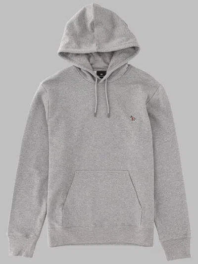 Ps By Paul Smith Felpa "zebra" Con Cappuccio In Gray
