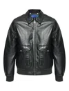 Ps By Paul Smith Flap-pocket Zip-front Leather Jacket In Black