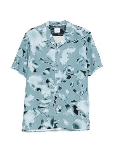 Ps By Paul Smith Ps Paul Smith Pattern-printed Short-sleeved Shirt In Blue