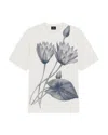 Ps By Paul Smith Ecru 'half Tone Floral' Print T-shirt White In White