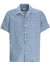 Ps By Paul Smith Floral Print Cotton Shirt In Blue