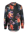 Ps By Paul Smith Floral-print Long-sleeve Shirt In Black