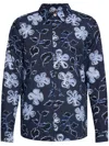 Ps By Paul Smith Floral-print Shirt In Blau