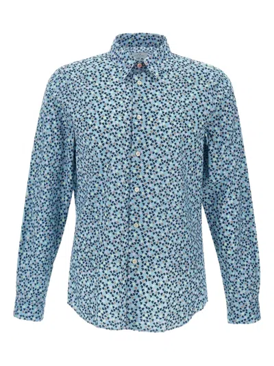 Ps By Paul Smith Floral-print Shirt In Blue