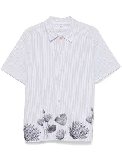 Ps By Paul Smith Floral-print Shirt In White