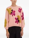 Ps By Paul Smith Flower-pattern Crew-neck Sweater In Pink
