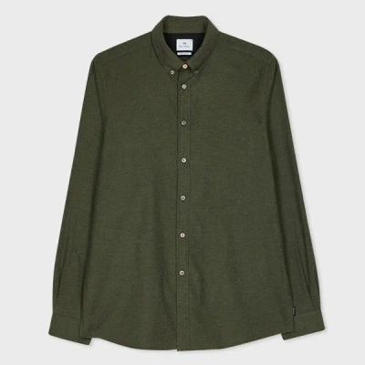 Ps By Paul Smith Forest Green Brushed Cotton Shirt