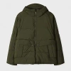 Ps By Paul Smith Forest Green Down Hooded Puffer Coat In Green