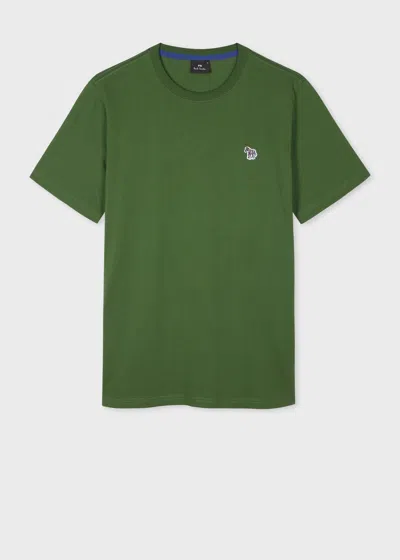 Ps By Paul Smith Forest Green Organic Cotton Zebra Logo T-shirt