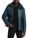 Ps By Paul Smith Fringed Leather Jacket In Green