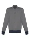 Ps By Paul Smith Geometric-pattern Half-zip Sweatshirt In Gray