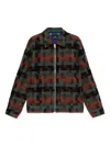 Ps By Paul Smith Teal Jacquard Check Wool Zip Jacket Multicolour In Green