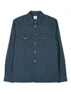 Ps By Paul Smith Geometric-print Pocket Shirt In Blue