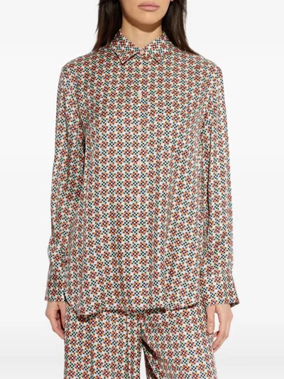 Ps By Paul Smith Geometric-print Shirt In Brown