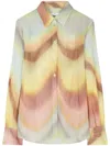 Ps By Paul Smith Women's 'gradient Wave' Crinkle Georgette Blouse Multicolour In Yellow