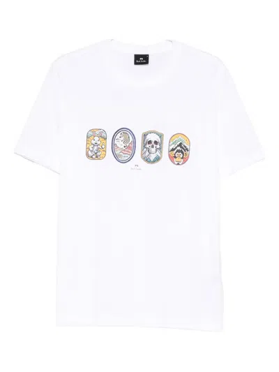 Ps By Paul Smith Graphic -rint T-shirt In White