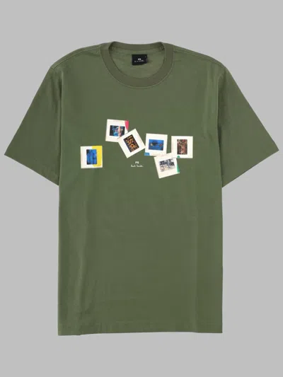 Ps By Paul Smith Graphic Cotton T-shirt In Green