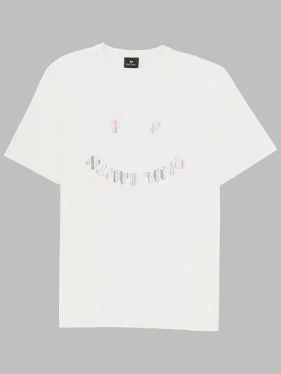 Ps By Paul Smith Graphic Cotton T-shirt In White