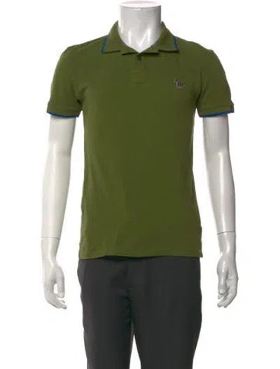 Pre-owned Ps By Paul Smith Graphic Print Collar Polo Shirt In Green