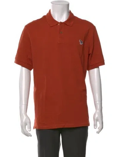 Pre-owned Ps By Paul Smith Graphic Print Collar Polo Shirt In Orange