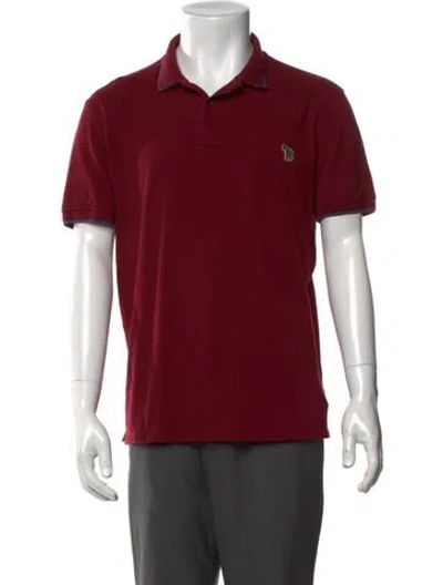 Pre-owned Ps By Paul Smith Graphic Print Collar Polo Shirt In Red