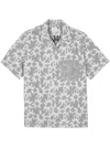 Ps By Paul Smith Navy And White Floral-check Textured Cotton Shirt Blue In Blue