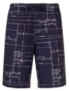 Ps By Paul Smith Graphic-print Cotton Shorts In Blue