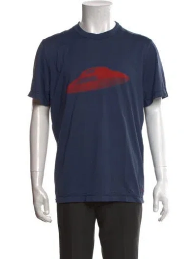 Pre-owned Ps By Paul Smith Graphic Print Crew Neck T-shirt In Blue