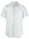 Ps By Paul Smith Graphic-print Stretch-cotton Shirt In Blue
