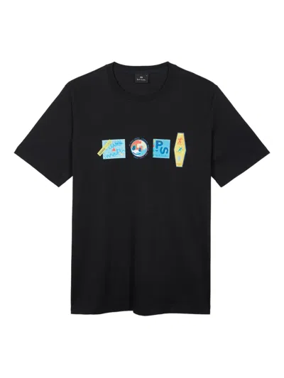 Ps By Paul Smith Graphic-print T-shirt In Black