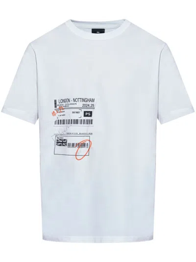 Ps By Paul Smith Ps Paul Smith Ps Barcode Cotton T-shirt In White