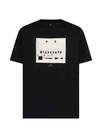 Ps By Paul Smith Ps Paul Smith Graphic Print Crewneck T-shirt In Black