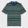 Ps By Paul Smith Ps Paul Smith Mens Multi Yarn-dye Stripe T-shirt In Black