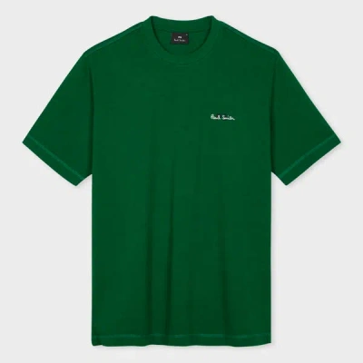 Ps By Paul Smith Green Embroidered Ps Logo T-shirt