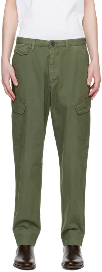 Ps By Paul Smith Green Flap Pocket Cargo Pants In 38a -