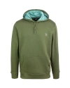 PS BY PAUL SMITH GREEN HOODED SWEATSHIRT WITH LOGO PATCH