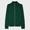 Ps By Paul Smith Green Merino Wool Zip Cardigan In Green